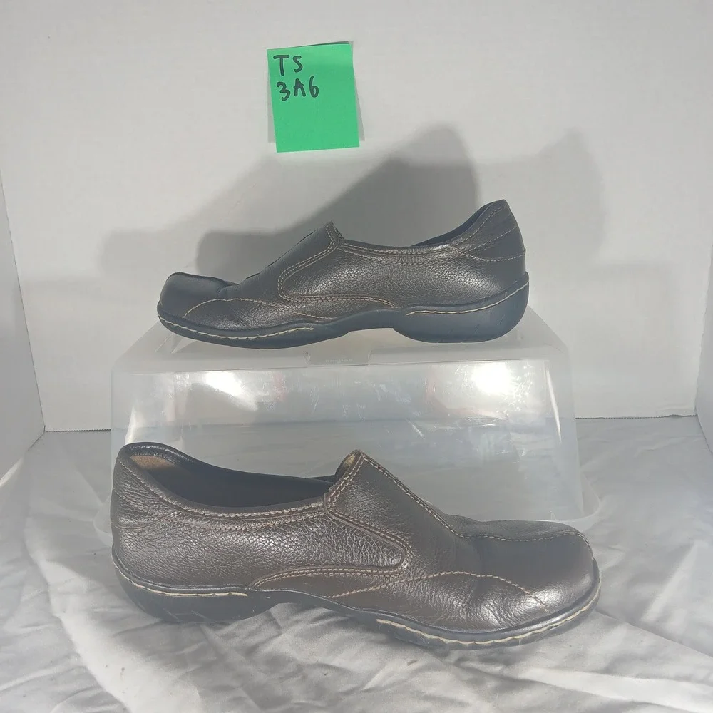 Dr Scholls Emily Brown Leather Slip On Loafer Shoes Women‎ Size 7W